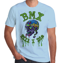 Load image into Gallery viewer, BMX Till I Die Rad Air Skull distressed print T-Shirt 100% Cotton