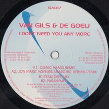 Load image into Gallery viewer, Patrick van Gils &amp; Benno De Goeij : I Don't Need You Anymore (12",33 ⅓ RPM)