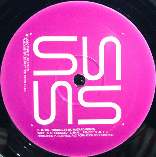 DJ SS - The S-Files Part 1 (RMX Files) - Formation Records - FORM12099 - 2x12" - Vinyl -  Very Good (VG)