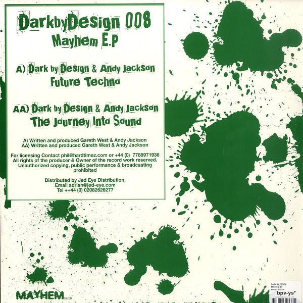 Dark By Design & Andy Jackson (4) : Mayhem E.P (12", EP)