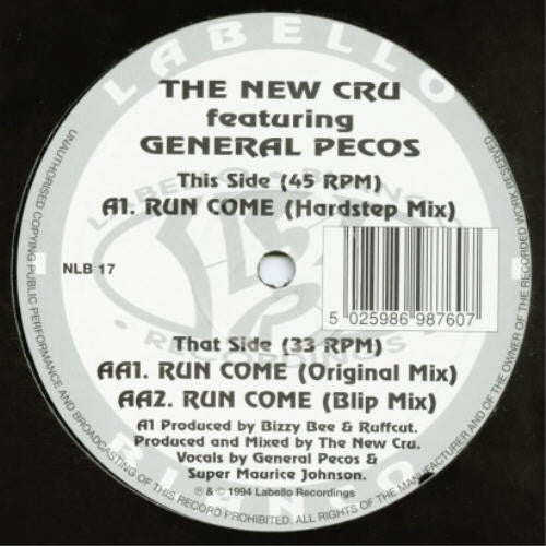The New Cru Featuring General Pecos - Run Come - Labello Blanco Recordings - NLB 17 - 12" - Vinyl -  Very Good (VG)
