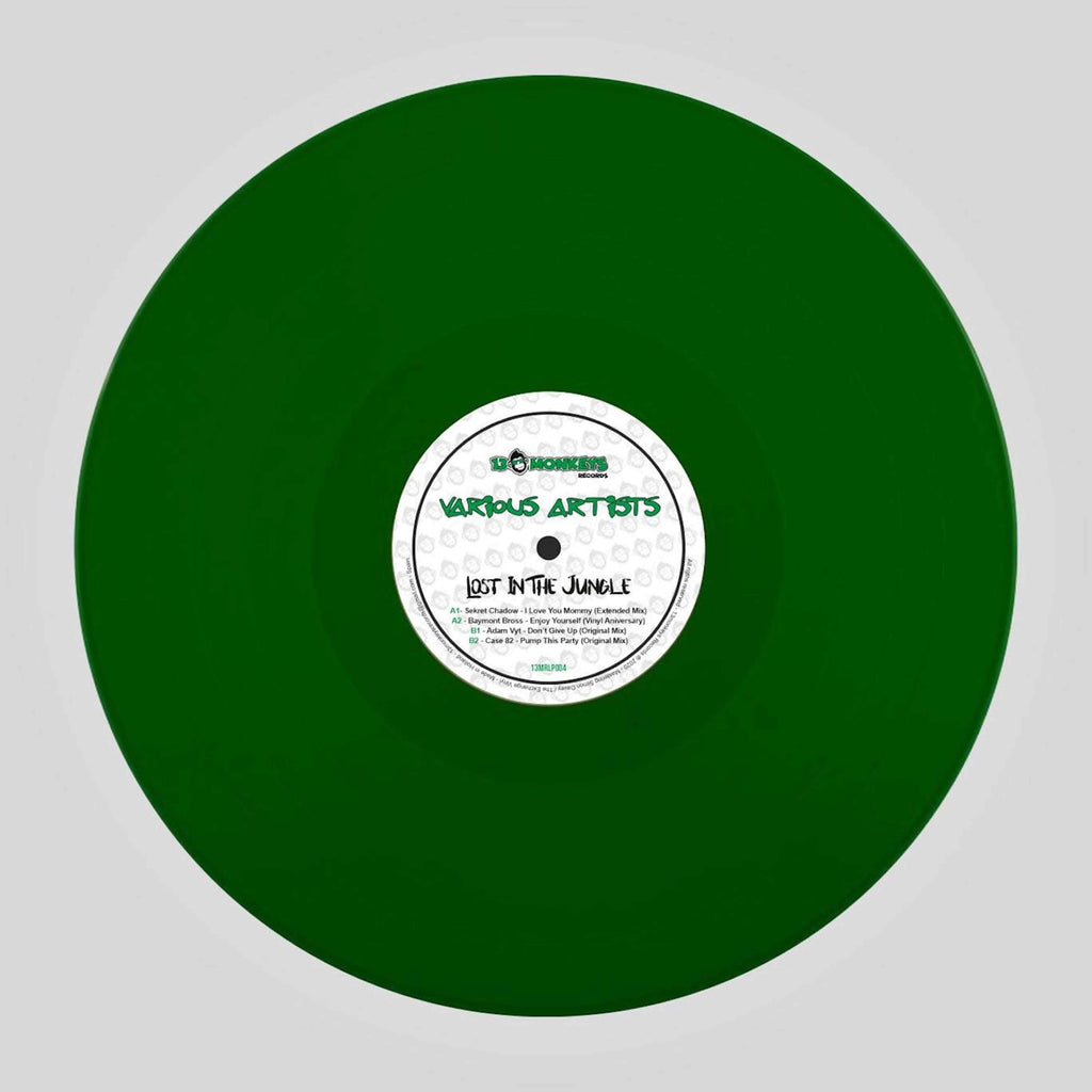13 Monkeys Records - Lost In the Jungle - Sekret Chadow/Adam Vyt/Case 82 -12" Green Coloured Vinyl - 4 track 12" vinyl - 13MRLP004