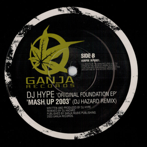 DJ Hype - Original Foundation EP - Ganja Records - RPG001