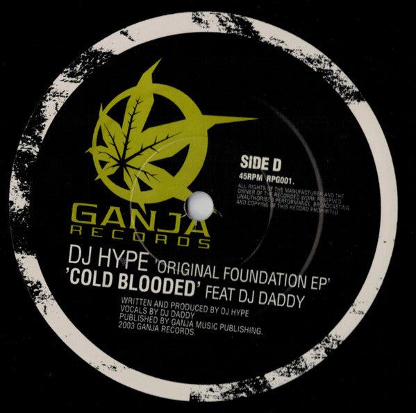 DJ Hype - Original Foundation EP - Ganja Records - RPG001