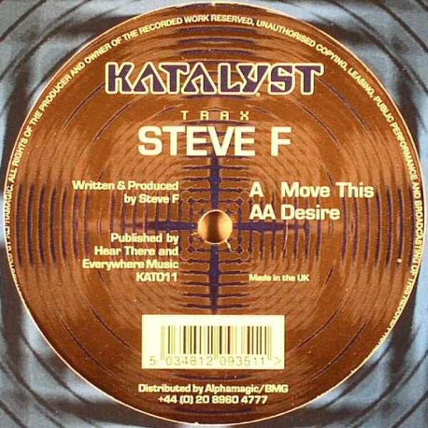 Steve Finney - Move This / Desire - Katalyst Trax - KAT011 - 12" - Vinyl -  Very Good Plus (VG+)