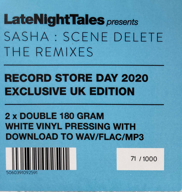 Sasha : Scene Delete: The Remixes (2xLP, Album, RSD, Ltd, Num, RE, Whi)