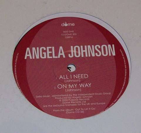 Angela Johnson - All I Need - Dome Records - 12 DOME 202 - 12" - Vinyl -  Very Good Plus (VG+)