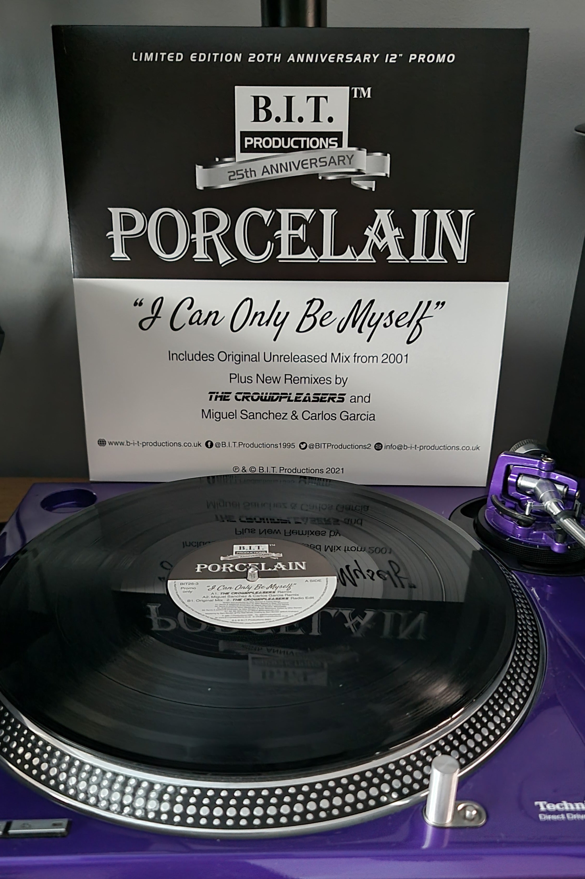 Porcelain "I Can Only Be Myself"  - 25th Anniversary Mixes - B.I.T Productions - 12" vinyl - BIT25-3