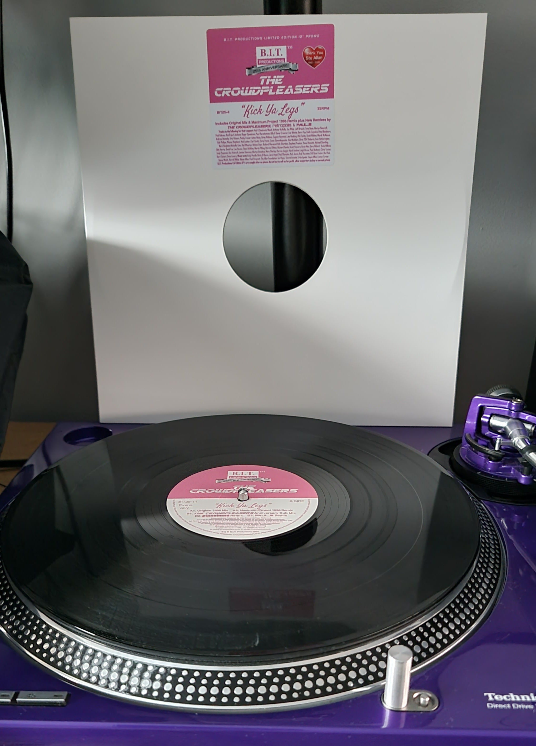 The Crowdpleasers – Kick Ya Legs  - 25th Anniversary Mixes - B.I.T Productions - 12" vinyl - BIT25-11