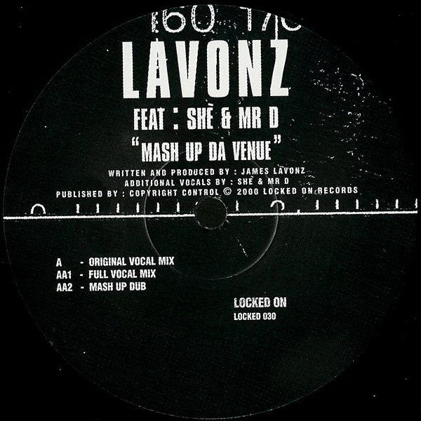 James Lavonz Feat: Shè & Mr. D  - Mash Up Da Venue - Locked On - LOCKED 030 - 12" - Vinyl -  Very Good Plus (VG+)