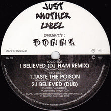 Load image into Gallery viewer, Donna : I Believed (Remix) (12")