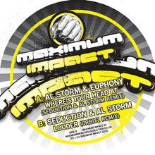 Load image into Gallery viewer, Storm &amp; Euphony / Seduction &amp; Al Storm : Wheres Your Head At (Seduction &amp; Al Storm Remix) / Louder (Orbit1 Remix) (12")