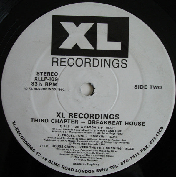 Various - XL-Recordings: The Third Chapter - Breakbeat House - XL Recordings - XLLP-109 - 2x12" - Vinyl -  Very Good Plus (VG+)