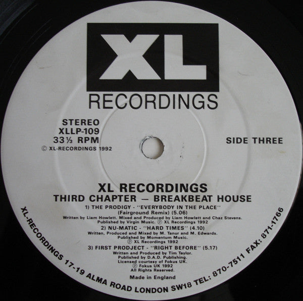 Various - XL-Recordings: The Third Chapter - Breakbeat House - XL Recordings - XLLP-109 - 2x12" - Vinyl -  Very Good Plus (VG+)