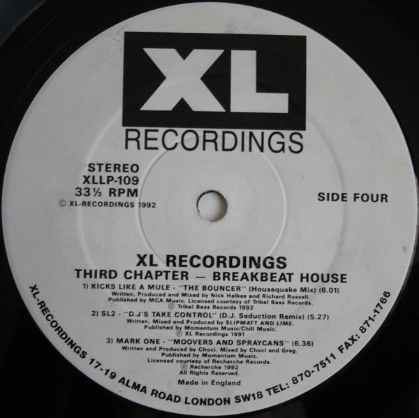 Various - XL-Recordings: The Third Chapter - Breakbeat House - XL Recordings - XLLP-109 - 2x12" - Vinyl -  Very Good Plus (VG+)