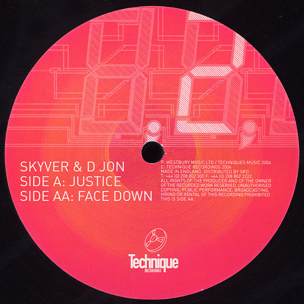 Skyver & D Jon - Justice / Face Down - Technique Recordings - tech024