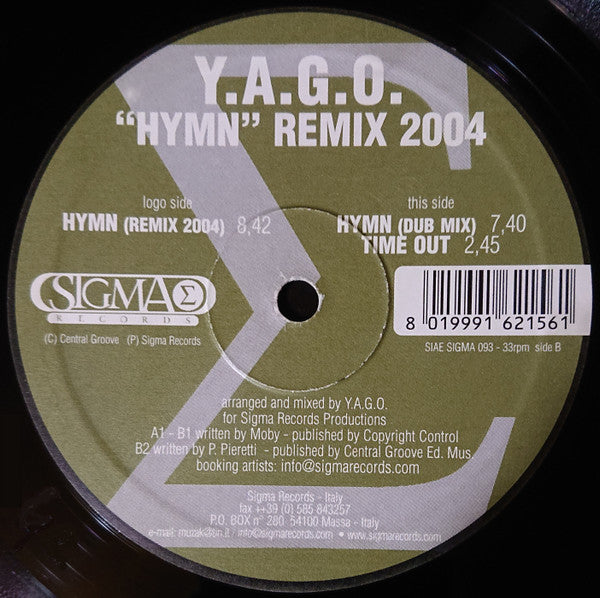 Y.A.G.O. : Hymn (Remix 2004) (12")