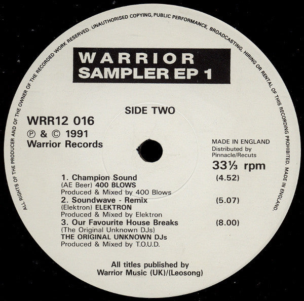 Various : Warrior Sampler EP 1 (12", EP, Smplr)