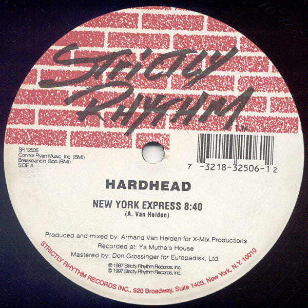 Hardhead - New York Express (The Unreleased Mixes) - Strictly Rhythm - SR 12506 - 12" - Vinyl - Very Good Plus (VG+)