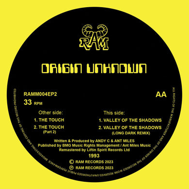 Ram Records - Origin Unknown - The Touch / Valley of the Shadows' (1993) - 12
