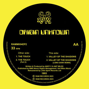 Ram Records - Origin Unknown - The Touch / Valley of the Shadows' (1993) - 12" Vinyl Repress - RAMM004EP2
