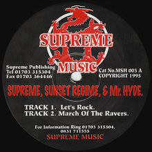 Load image into Gallery viewer, Supreme, Sunset Regime &amp; Mr. Hyde (2) : Let's Rock (12",33 ⅓ RPM)