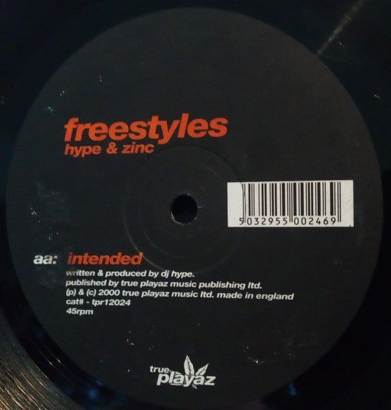 Freestyles, Hype & Zinc - Come Back / Intended - True Playaz - TPR12024