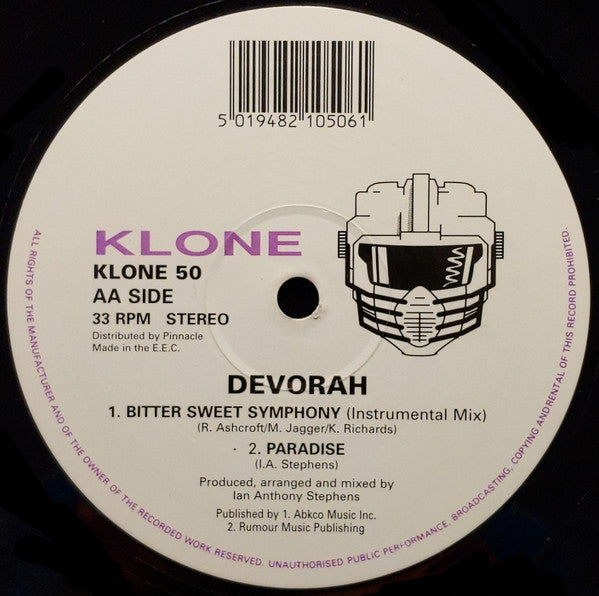 Devorah - Bitter Sweet Symphony / Paradise - Klone Records - KLONE 50 - 12" - Vinyl -  Near Mint (NM or M-)