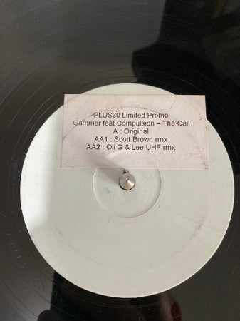 Gammer Feat Compulsion - The Call - Evolution Plus - PLUS30 - 12" White Label Promo - Vinyl - Very Good (VG)