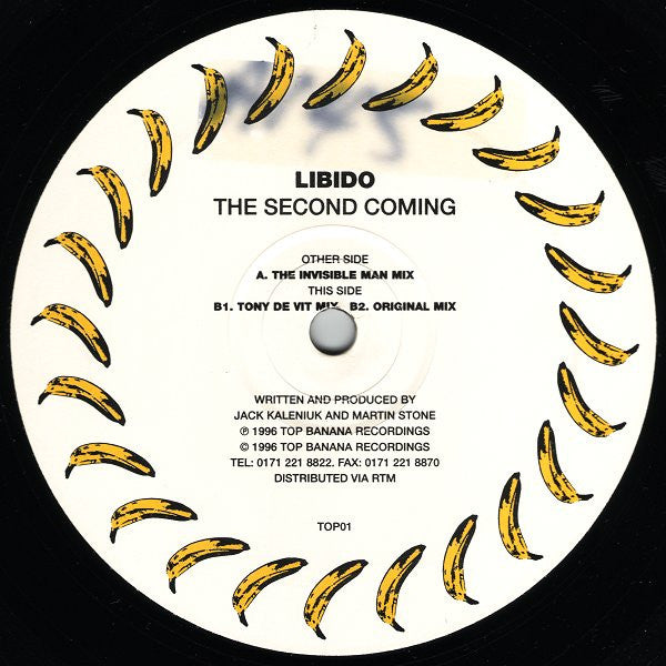 Libido - The Second Coming - Top Banana Recordings - TOP01 - 12" Promo - Vinyl - Very Good Plus (VG+)