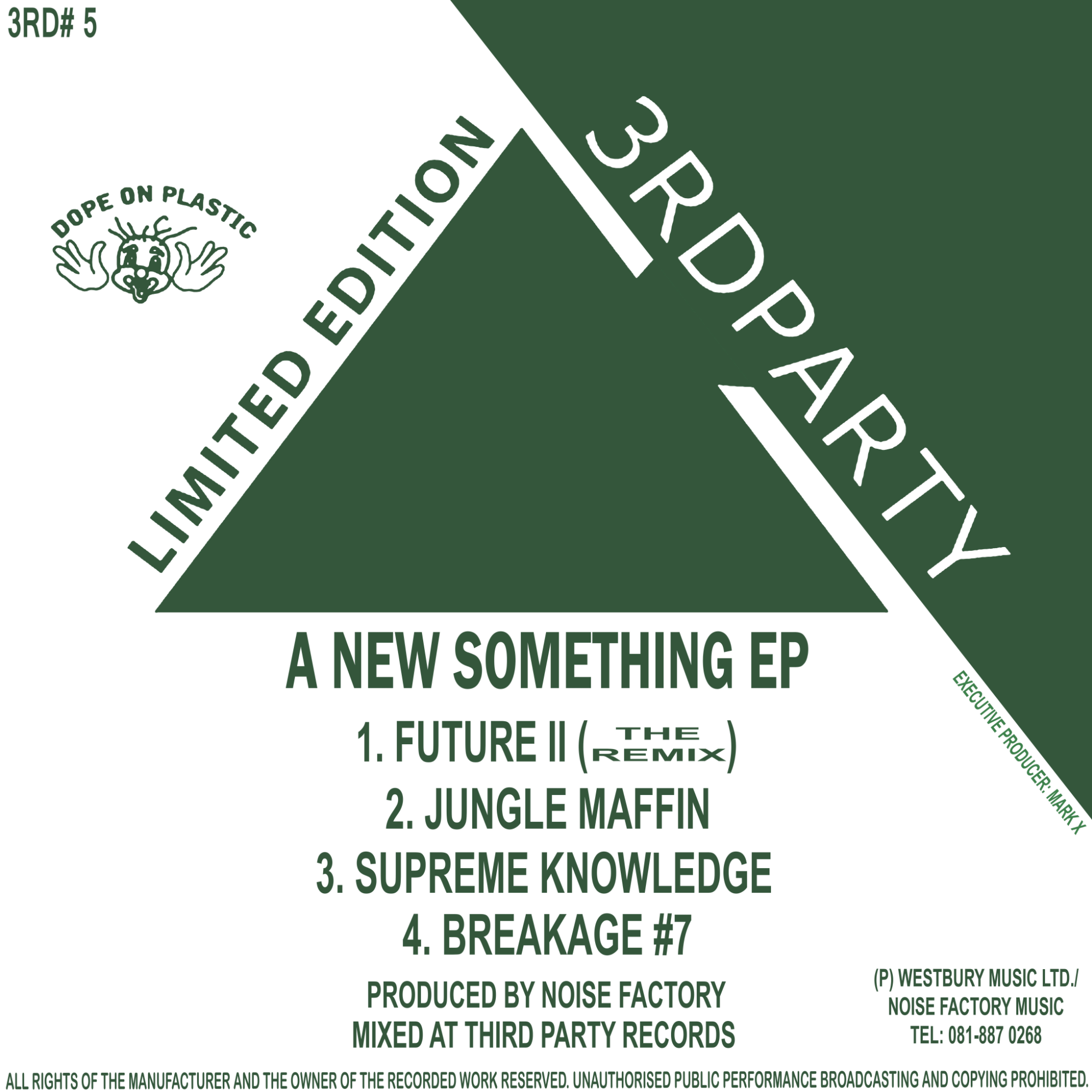 Noise Factory - A New Something EP - Future 2 Remix/ Jungle Maffin 3rd Party/Kemet Records - 3RD005 - 12"