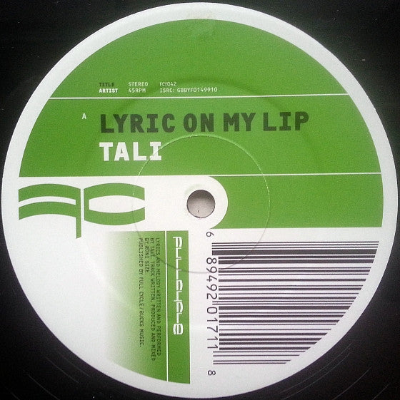 Tali - Lyric On My Lip / District Line - Full Cycle Records - FCY 042 - 12" - Vinyl -  Very Good Plus (VG+)
