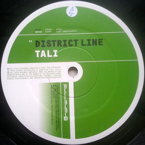 Tali - Lyric On My Lip / District Line - Full Cycle Records - FCY 042 - 12" - Vinyl -  Very Good Plus (VG+)
