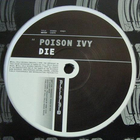 DJ Die - Drop Bear / Poison Ivy - Full Cycle Records - FCY021 - 12" - Vinyl -  Very Good (VG)