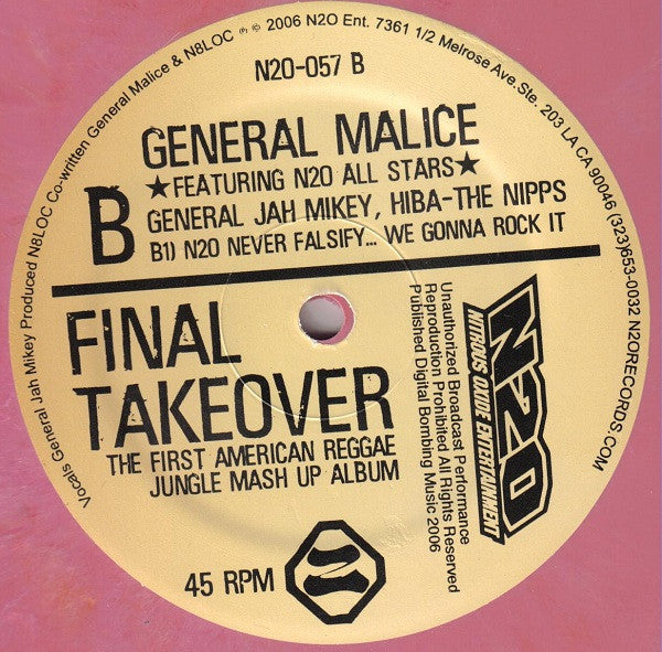 Defstar Records Buy General Malice : The Final Takeover LP (Plate 1 Of 3) (12