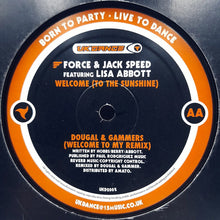 Load image into Gallery viewer, Force &amp; Jack Speed Featuring Lisa Abbott : Welcome (To The Sunshine) (12")