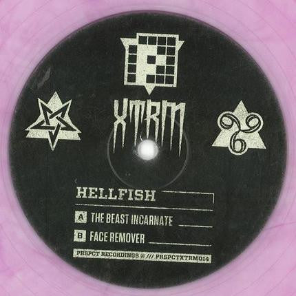 Hellfish - The Beast Incarnate / Face Remover - PRSPCT XTRM - PRSPCTXTRM014 - 12" Purple Transparent Vinyl - Vinyl - Very Good Plus (VG+)
