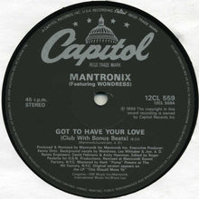 Load image into Gallery viewer, Mantronix Featuring Wondress Hutchinson : Got To Have Your Love (12", Single)