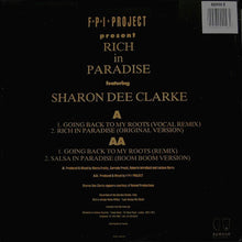 Load image into Gallery viewer, F.P.I. Project* Featuring Sharon Dee Clarke : Rich In Paradise "Going Back To My Roots" (Vocal And Instrumental Remixes) (12")