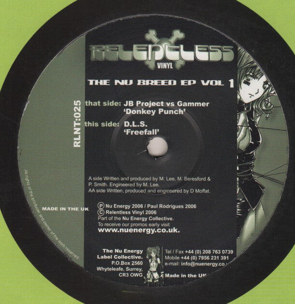Jellybeanz Crew & Gammer / D.L.S. - The Nu Breed EP Vol 1 - Relentless Vinyl - RLNT:025 - 12" - Vinyl -  Very Good Plus (VG+)