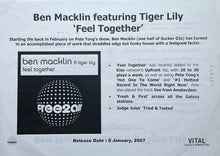Load image into Gallery viewer, Ben Macklin Ft Tiger Lily : Feel Together (12", Single)