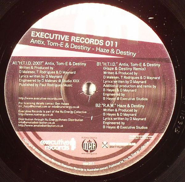 Antix (3), Tom-E & Destiny (11) - Haze (4) & Destiny (11) : H.T.I.D. 2007 / R.A.W. (12")