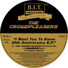 Load image into Gallery viewer, The Crowdpleasers – I Want You To Know 30th Anniversary E.P. - B.I.T Productions - 12" Gold and Black Vinyl - Deluxe - BIT30-2