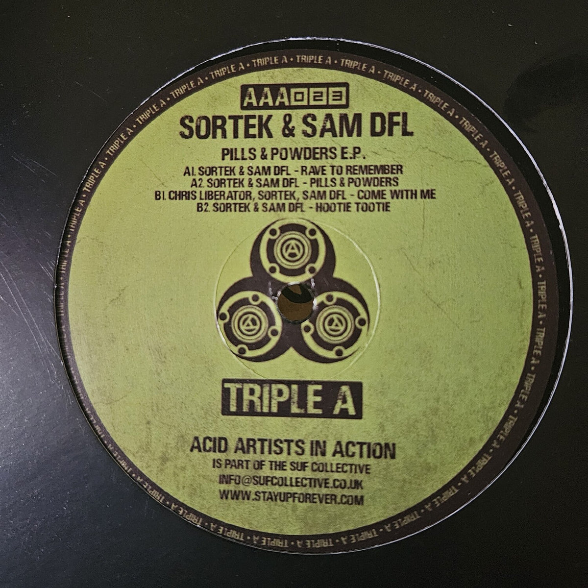 Sortek & Sam DFL - Pills & Powders E.P. - AAA023 label
