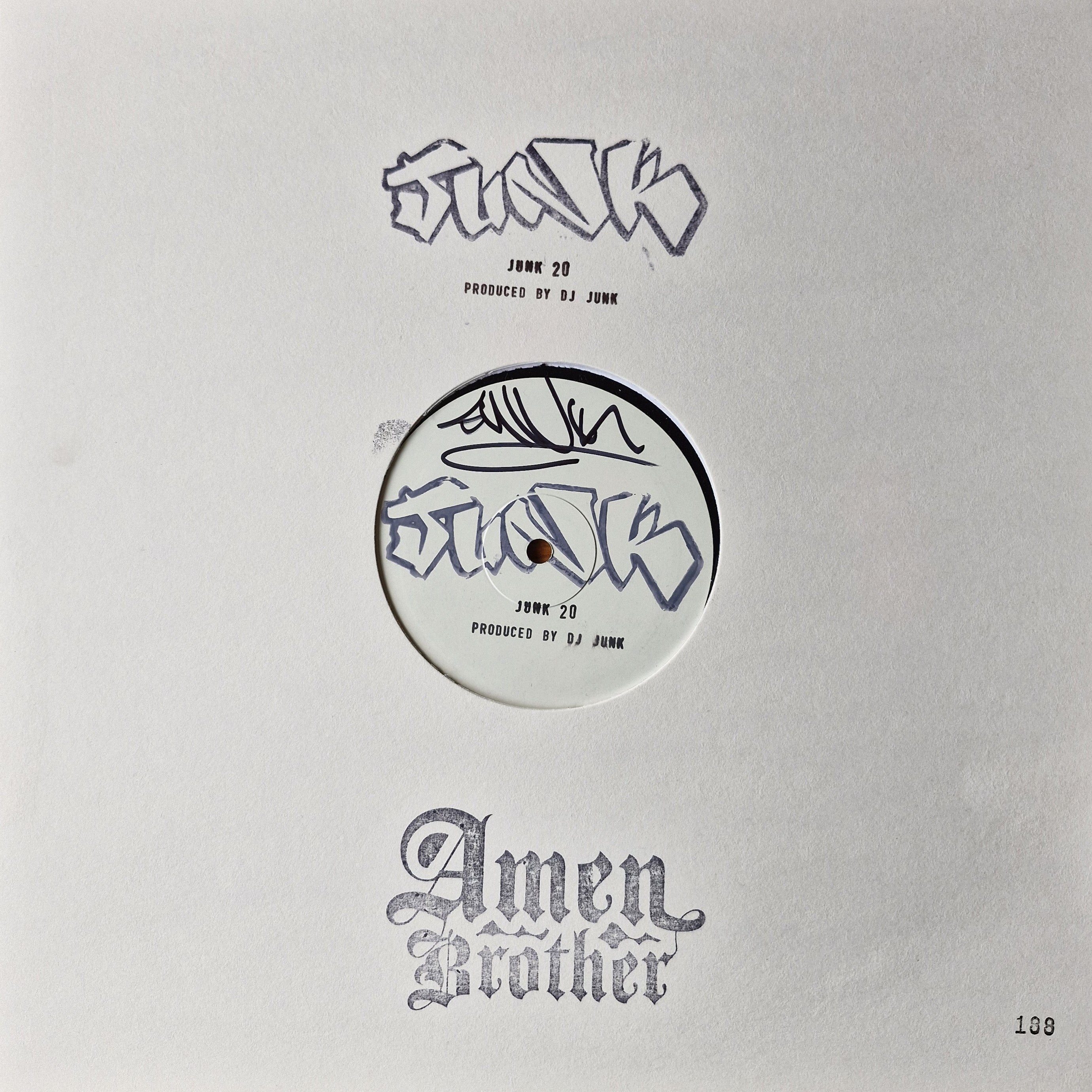 Junk - Junk 20 EP - Amen Brother - 12" Vinyl - Vinyl Fanatiks - Hand Stamped White Label – AB-VFS027
