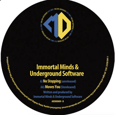 Immortal Minds & Underground Software - No Stopping / Moves You EP - AKO Major Defence - AKOMD009 - 12