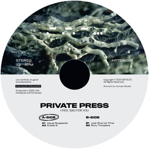 Private Press - ARTS - I Feel Bad For You - ARTSW008 - 12" Vinyl - Techno - Italian Import