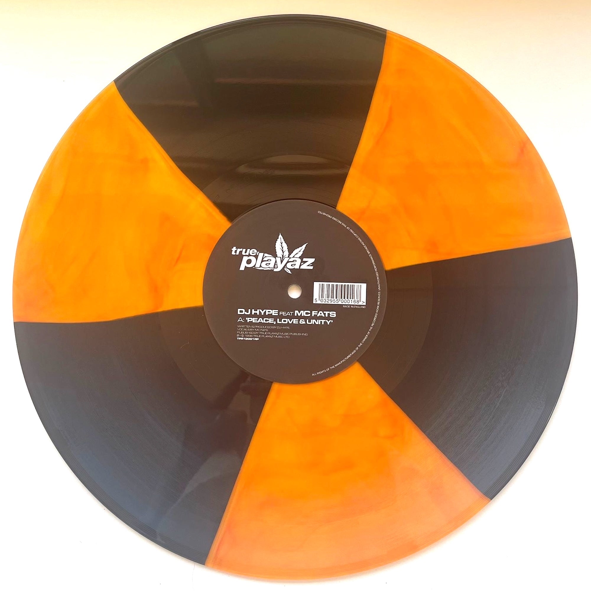 DJ Hype Feat MC Fats - Peace, Love & Unity (Colour Vinyl Version) -  True Playaz Records - TPR12001RPSE - 12" Black and Yellow Vinyl Version