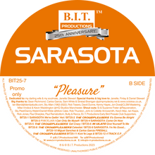 Load image into Gallery viewer, SARASOTA - &quot;Pleasure&quot;   25th Anniversary INC. Pianohead mix - B.I.T Productions - 12&quot; vinyl - BIT25-7