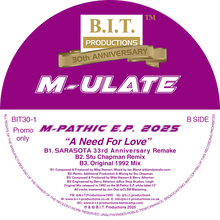 Load image into Gallery viewer, M-ULATE - M-Pathic E.P. 2025 - B.I.T Productions - 12&quot; Gold Vinyl - K69 &amp; Dream Frequency / Stu Chapman -  BIT30-1 